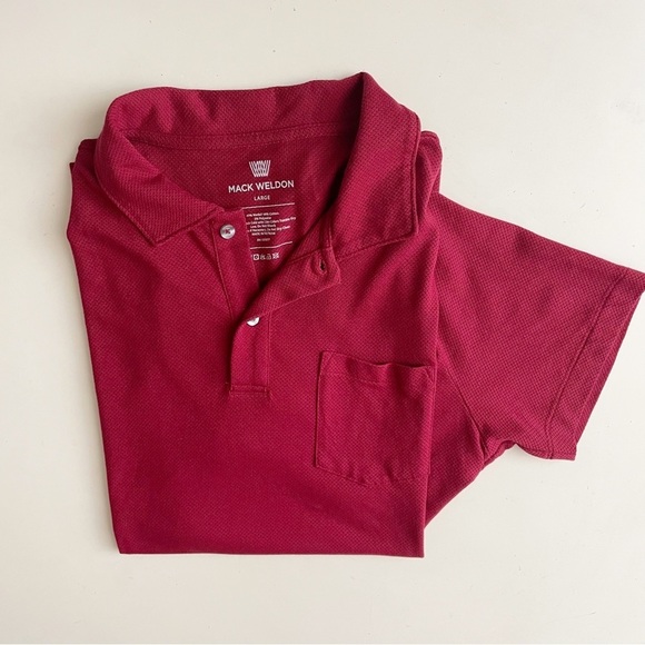 Mack Weldon Men’s Vesper Polo Red Size Large Slim Fit - Picture 1 of 8